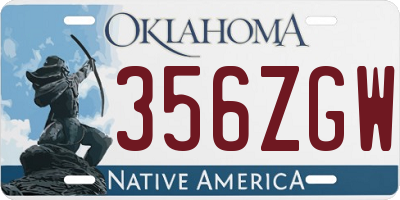 OK license plate 356ZGW