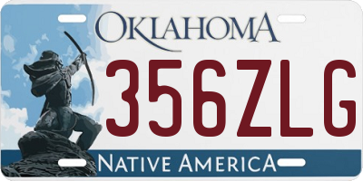 OK license plate 356ZLG