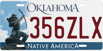 OK license plate 356ZLX