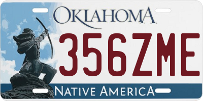 OK license plate 356ZME