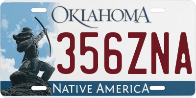OK license plate 356ZNA