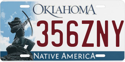 OK license plate 356ZNY