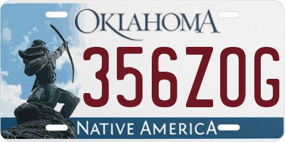 OK license plate 356ZOG
