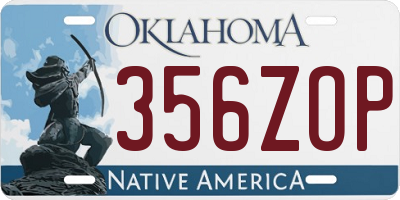 OK license plate 356ZOP