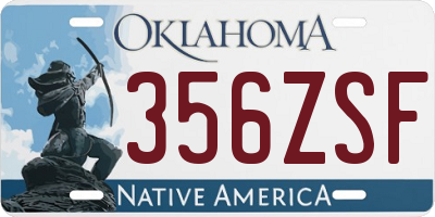 OK license plate 356ZSF
