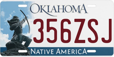 OK license plate 356ZSJ