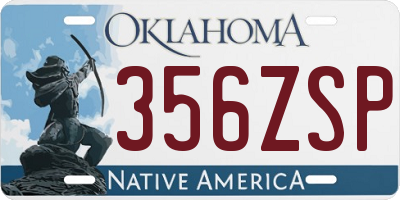 OK license plate 356ZSP