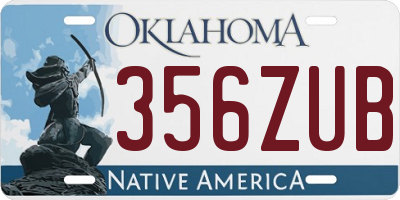 OK license plate 356ZUB