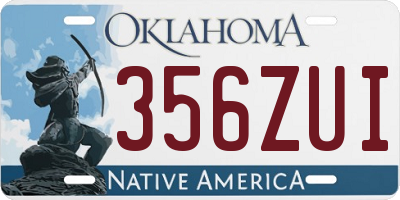 OK license plate 356ZUI