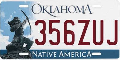 OK license plate 356ZUJ