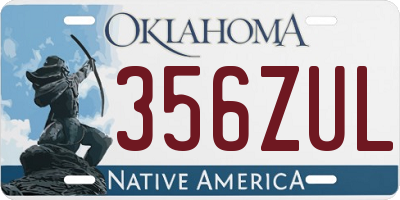 OK license plate 356ZUL