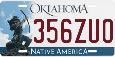 OK license plate 356ZUO