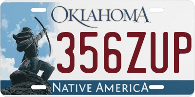 OK license plate 356ZUP