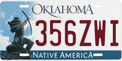 OK license plate 356ZWI