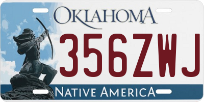 OK license plate 356ZWJ