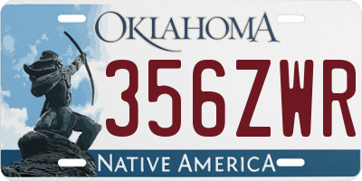 OK license plate 356ZWR