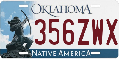 OK license plate 356ZWX