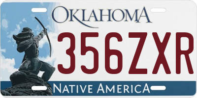 OK license plate 356ZXR