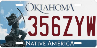 OK license plate 356ZYW