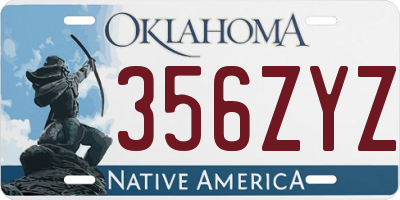 OK license plate 356ZYZ