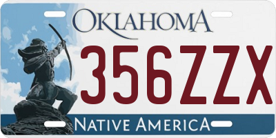 OK license plate 356ZZX