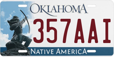 OK license plate 357AAI