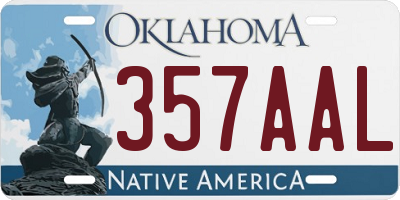 OK license plate 357AAL