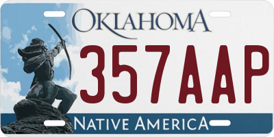 OK license plate 357AAP