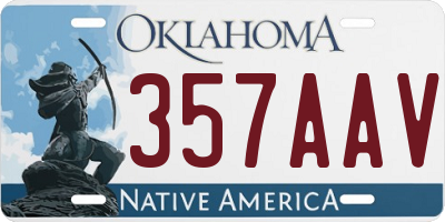 OK license plate 357AAV