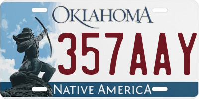 OK license plate 357AAY