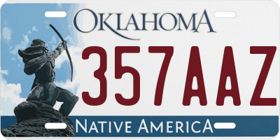 OK license plate 357AAZ