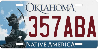 OK license plate 357ABA