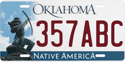 OK license plate 357ABC