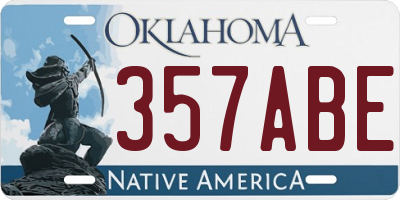 OK license plate 357ABE