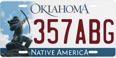 OK license plate 357ABG