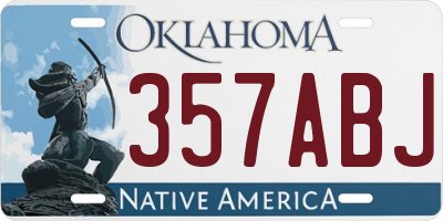 OK license plate 357ABJ
