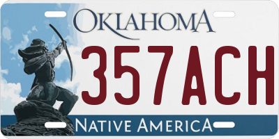 OK license plate 357ACH