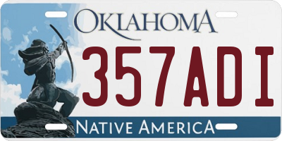 OK license plate 357ADI