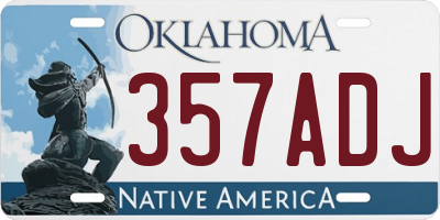 OK license plate 357ADJ