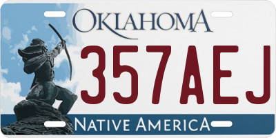 OK license plate 357AEJ