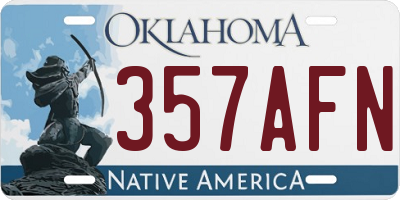 OK license plate 357AFN