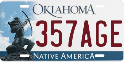 OK license plate 357AGE