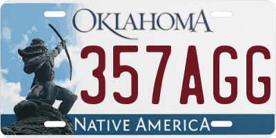 OK license plate 357AGG