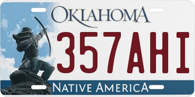 OK license plate 357AHI