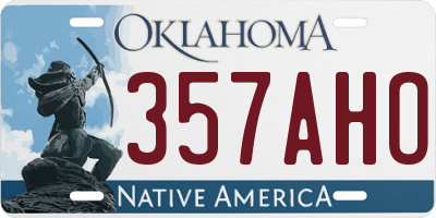 OK license plate 357AHO