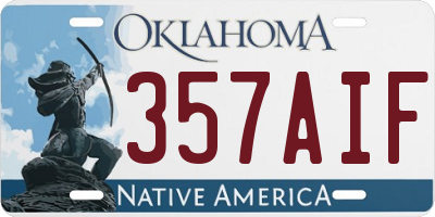 OK license plate 357AIF