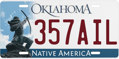 OK license plate 357AIL