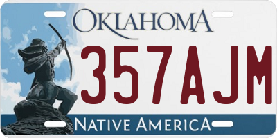 OK license plate 357AJM