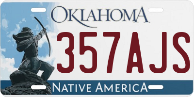 OK license plate 357AJS