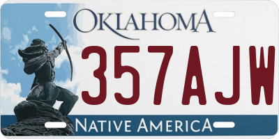 OK license plate 357AJW